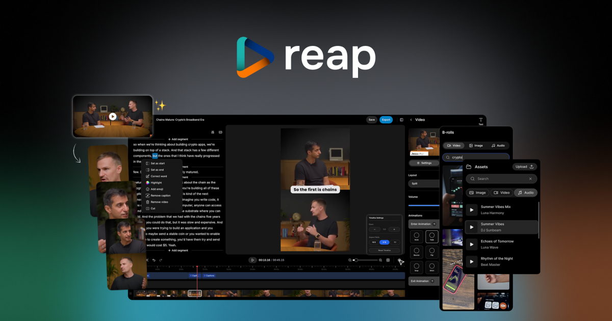reap - Turn long videos into viral shorts
