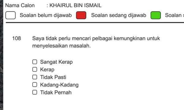 Saya Tidak Perlu Mencari Pelbagai Kemungkinan Untuk Menyelesaikan Masalah